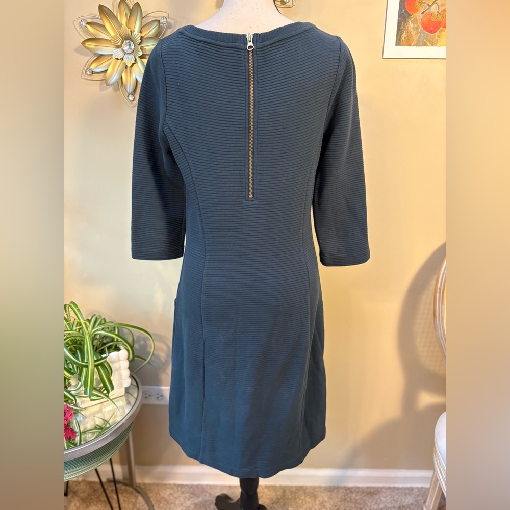 Boden Teal Long Sleeve Dress with Pockets - Picture 5 of 7